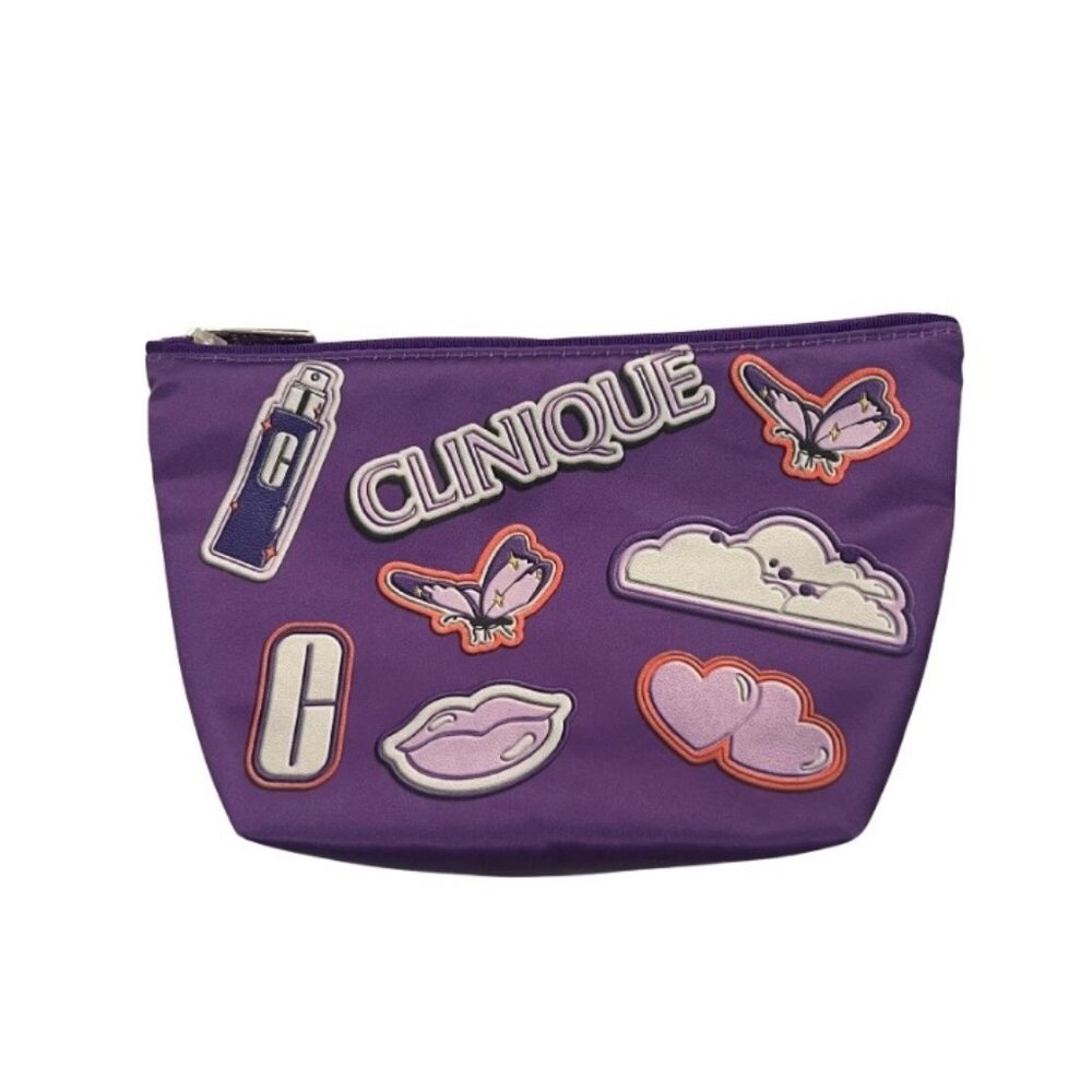 Clinique Purple Graphic Makeup Bag – NWT